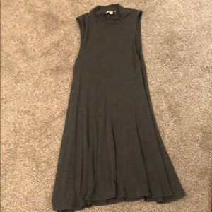 Gray High-Neck Swing Dress